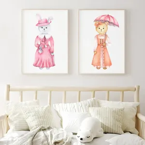 تابلو کودک و نوزاد مدل خرگوش مجموعه 2 عددی 