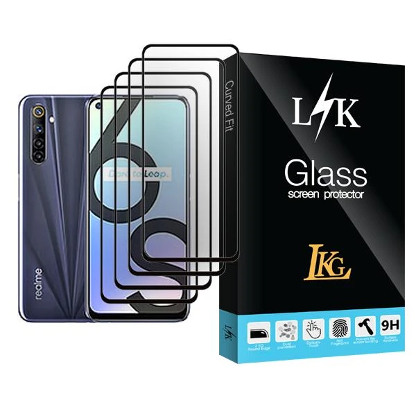 محافظ صفحه نمایش ال کا جی مدل LK Glass MIX004 مناسب برای گوشی موبایل ریلمی 6S بسته چهار عددی