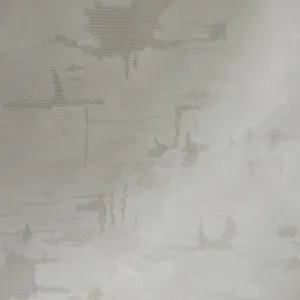 پارچه پرده عرض 3 متر مدل حریر ساتن طرح پتینه رنگ شیری