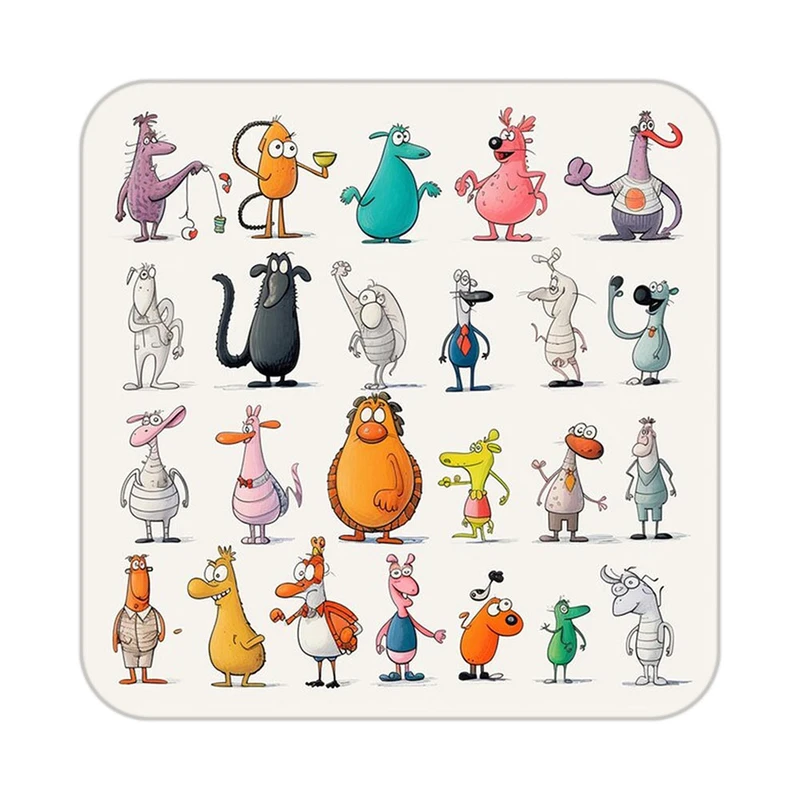 زیر لیوانی کاکتی طرح حیوانات کارتونی مدل mp27747