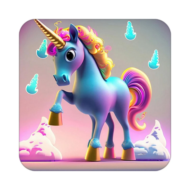 زیر لیوانی کاکتی طرح اسب تک شاخ و یونیکورن مدل mp28972