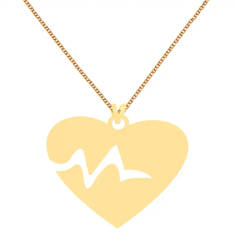 گردنبند طلا 18 عیار زنانه کرابو طرح ضربان قلب مدل Kr70676