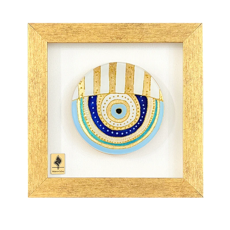 تابلو ویترای ورق طلا میدیس آرت مدل چشم نظر کد 23