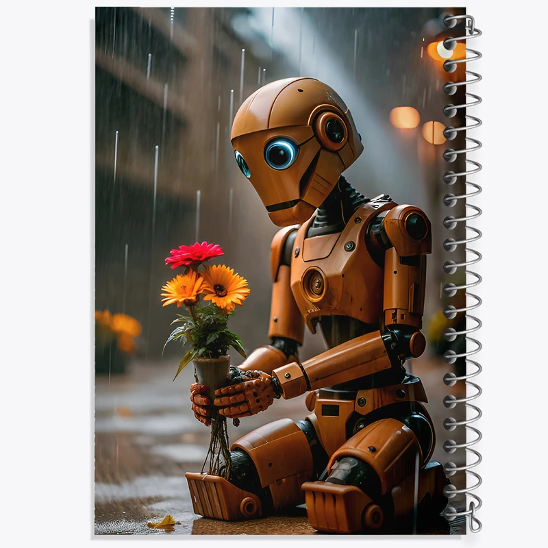 دفتر نقاشی 50 برگ خندالو طرح ربات مهربون کد F8030