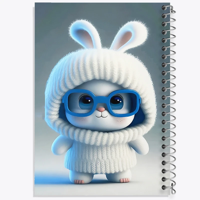 دفتر ژورنال نویسی 50 برگ خندالو مدل نقطه ای طرح خرگوش کیوت کد N4085