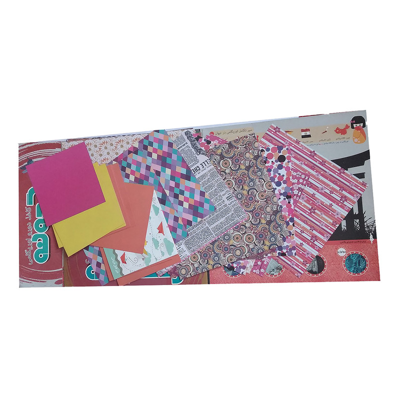 کاغذ اوریگامی طرح دار رنگدونه مدل R بسته 50 عددی