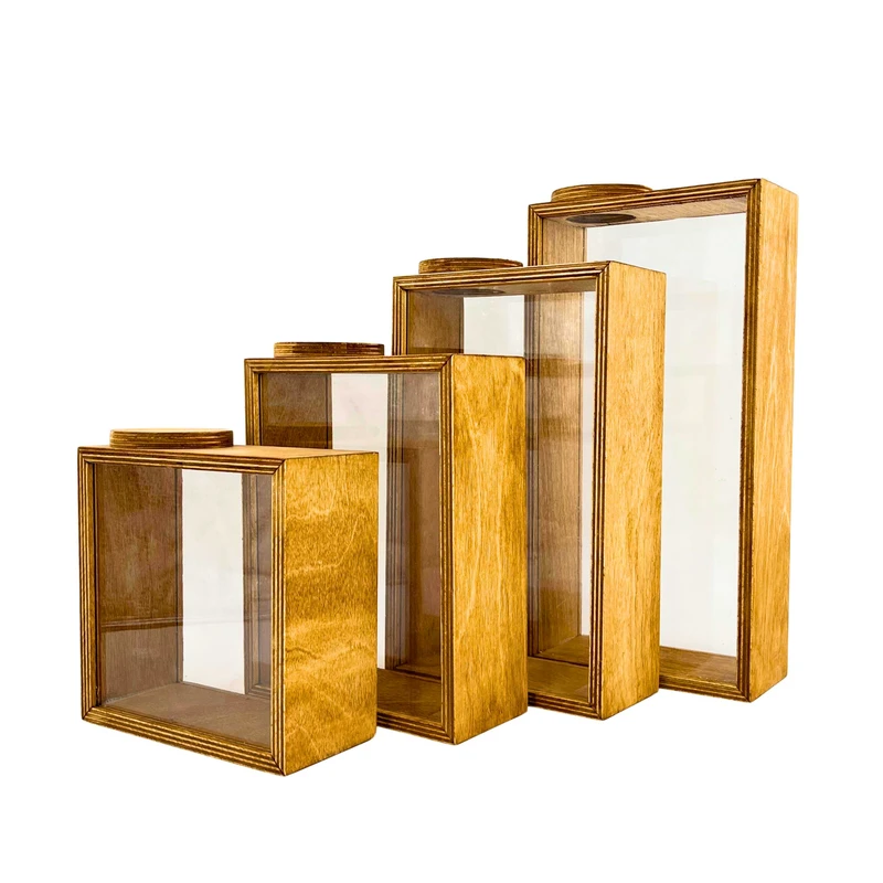 بانکه گردو شوشتری مدل چوبی درب مگنتی کد BK03PS4 مجموعه 4 عددی