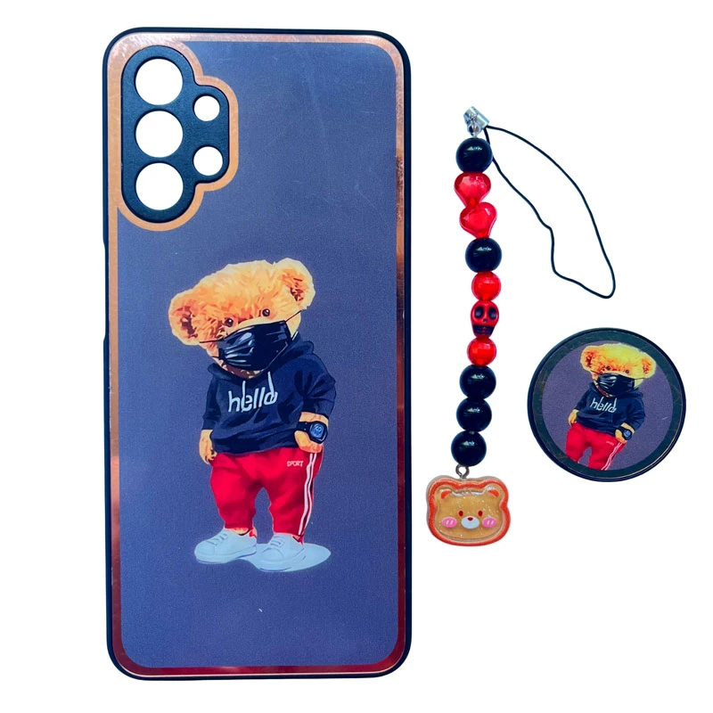 کاور مدل تدی کد A11846 مناسب برای گوشی موبایل سامسونگ Galaxy A23 4G / A23 5G / A13 4G به همراه پایه نگهدارنده و بند آویز