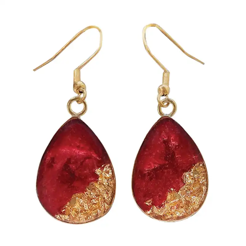 گوشواره زنانه رزینی مدل اشک کد P026