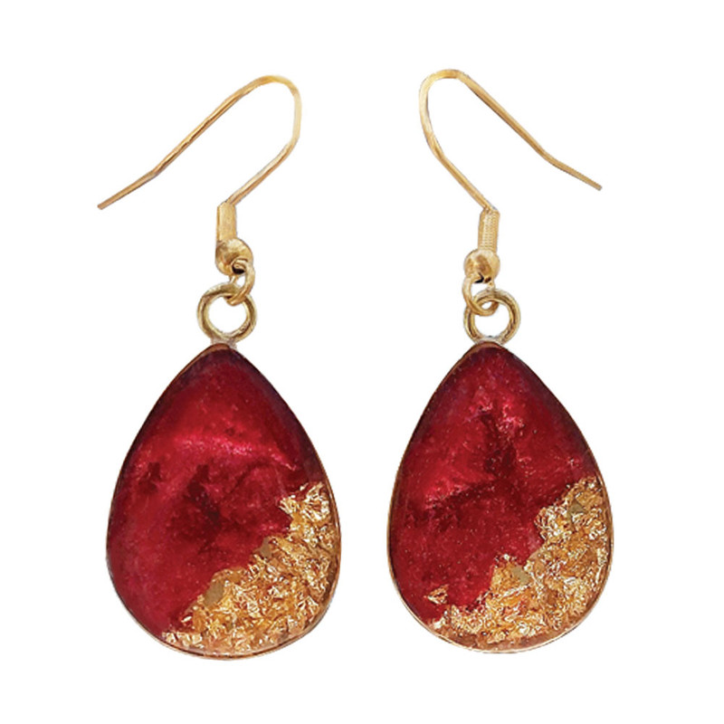 گوشواره زنانه رزینی مدل اشک کد P026 گوشواره زنانه رزینی مدل اشک کد P026