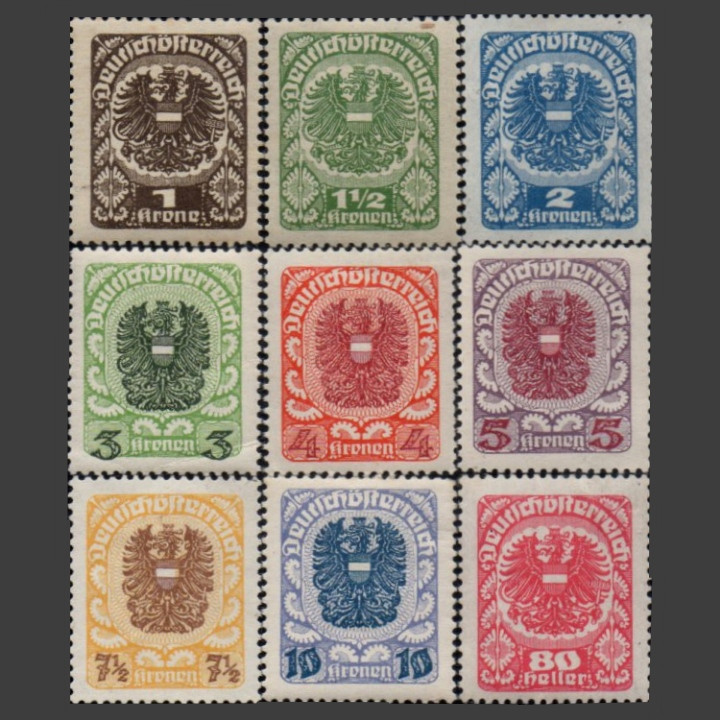 تمبر یادگاری کشور اتریش مدل 1920 مجموعه 9 عددی