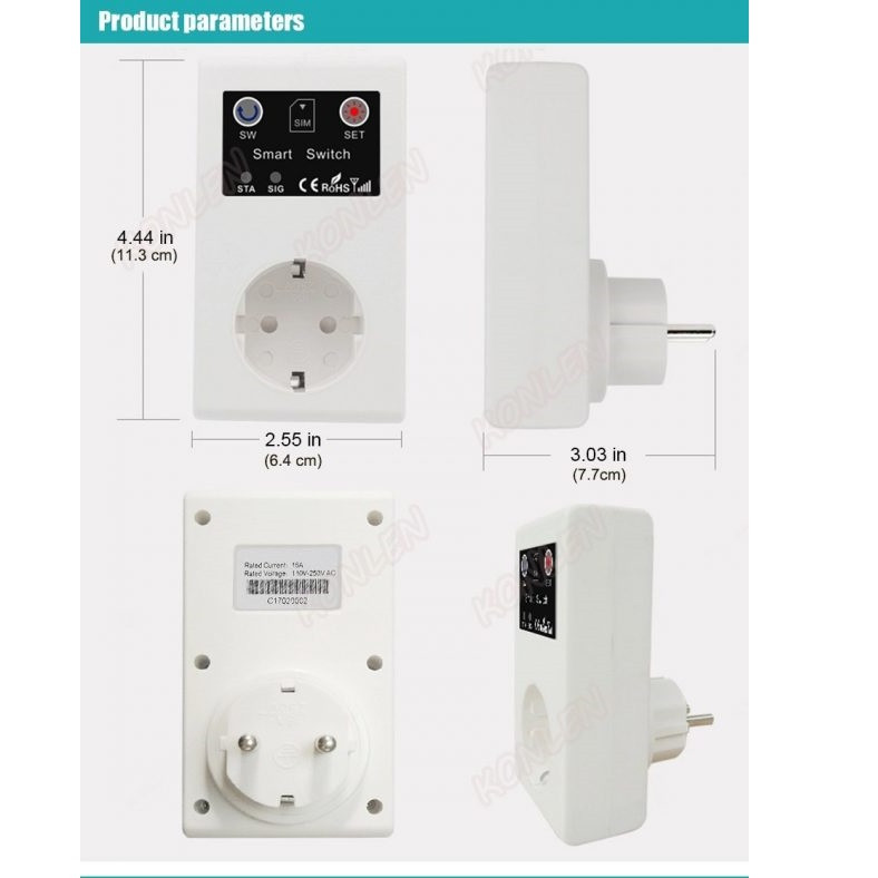ریموت کنترل سیم کارتی مدل SMART GSM SOCKET ak708
