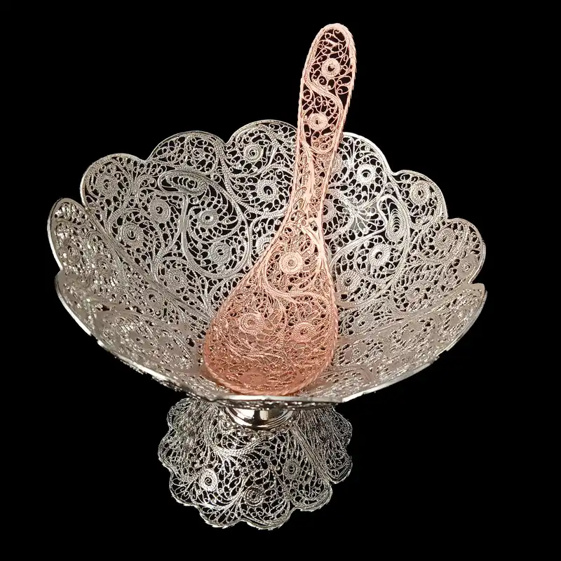 قاشق ملیله کاری مدل مسی کد 907