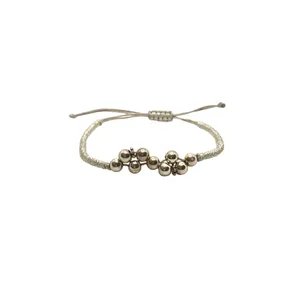 دستبند دست ساز نقره زنانه طرح گوی