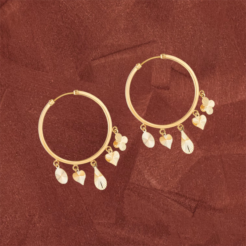 گوشواره طلا 18 عیار زنانه لیلیوم‌ گلد مدل DEGCC15-27d طرح آویز - 2