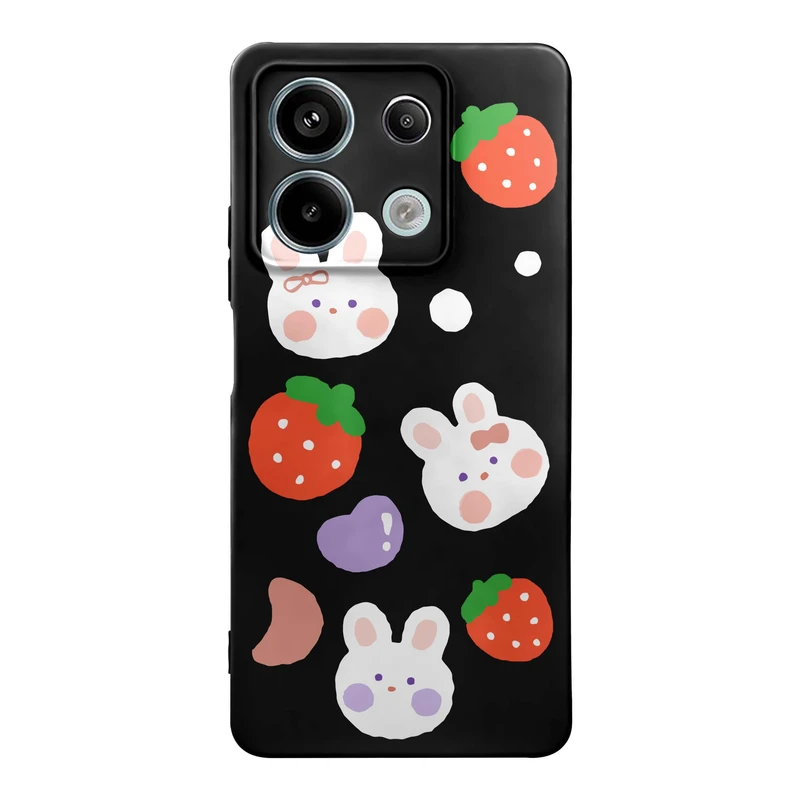 کاور قاب گارد طرح خرگوشی توت فرنگی کد t12270 مناسب برای گوشی موبایل شیائومی Redmi Note 13 Pro 5G