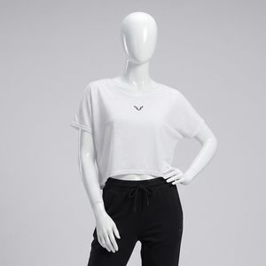 کراپ تی شرت  ورزشی آستین کوتاه زنانه نوزده نودیک مدل TS1991 W