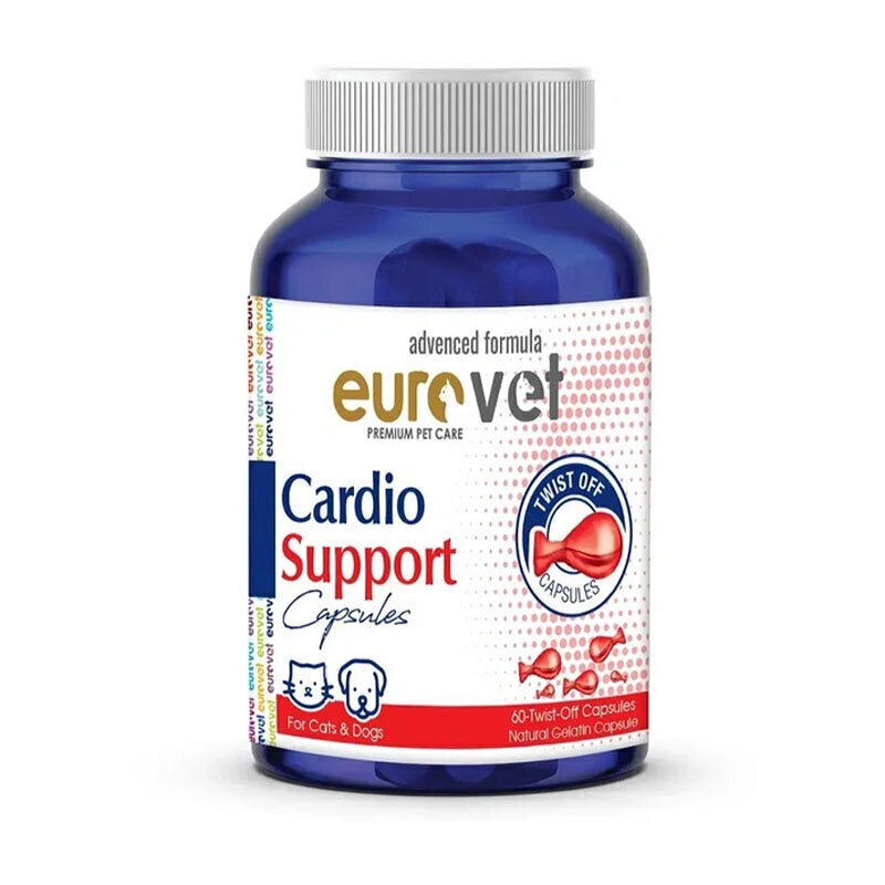 قرص مکمل بهبود و تقویت کننده قلب حیوانات یورووت مدل Eurovet Cardio Support بسته ۶۰ عددی