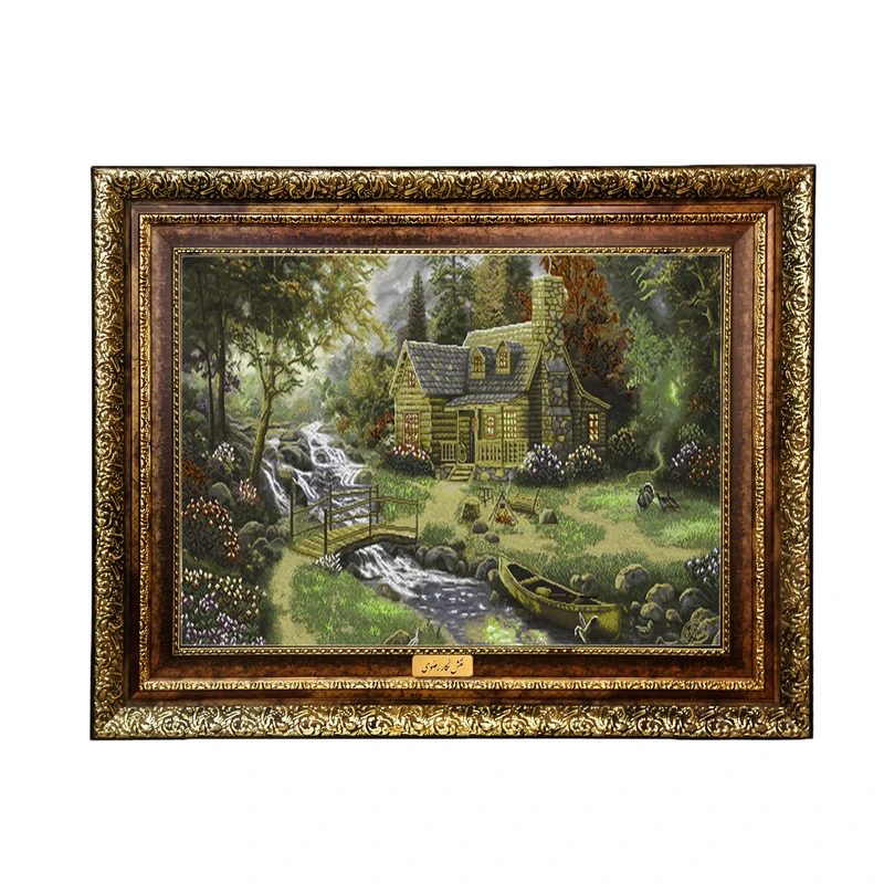 تابلو فرش ماشینی نقش نگار رضوی طرح منظره کد 1630KH