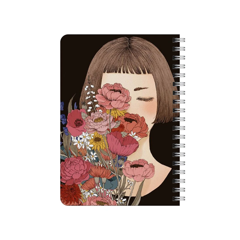 دفترچه یادداشت بامبیلیپ مدل چوبی طرح دختر و دسته گل  کد 7022878