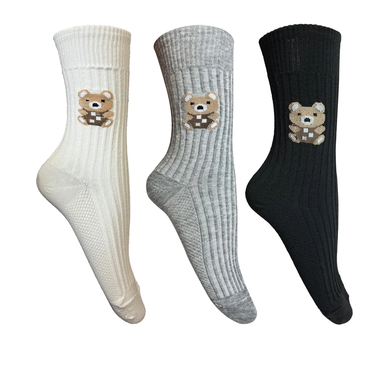 جوراب ساق بلند زنانه تن پوش هنگامه مدل کبریتی تدی بسته 3 عددی