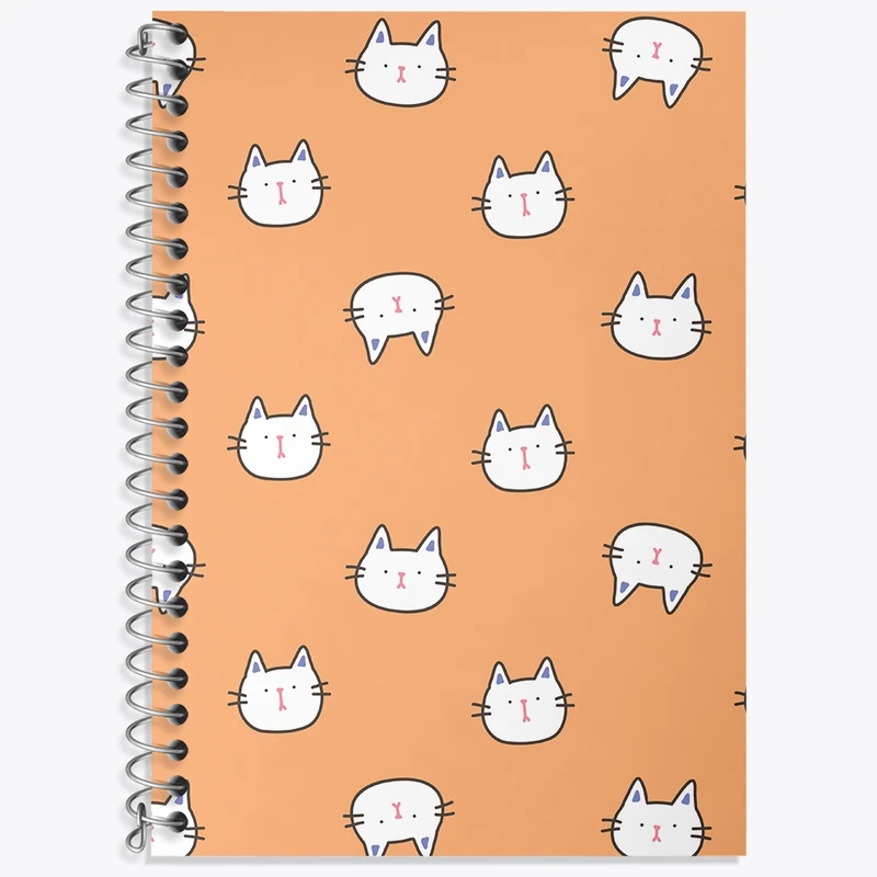 دفتر زبان 50 برگ خندالو مدل دو خط طرح پترن گربه کد N1301