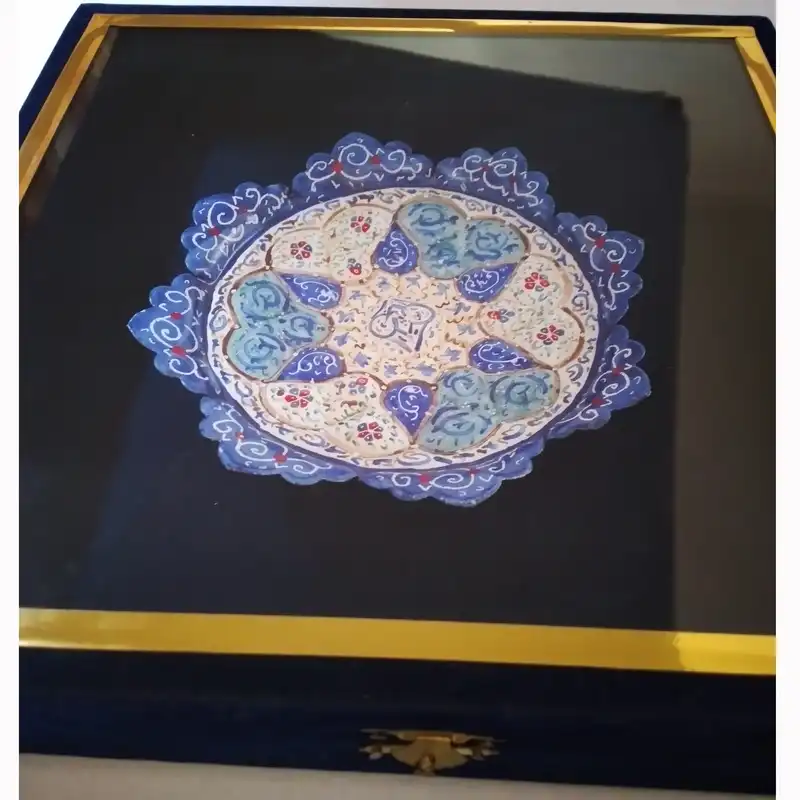 بشقاب میناکاری مدل گل کد 12020