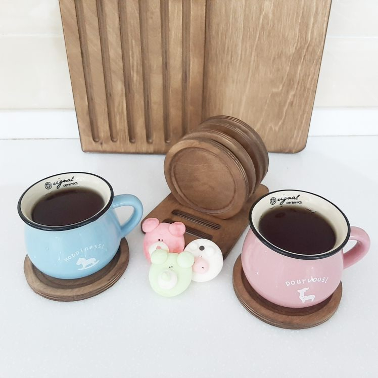 زیر لیوانی مدل چوبی طرح پلای‌وود کد Ply1 مجموعه 6 عددی