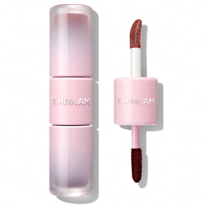 رژ لب مایع و تینت لب شیگلم مدل Line To Shine Peel-Off Lip Stain & Gloss Duo Fig Cookie شماره 515 حجم 2 میلی لیتر
