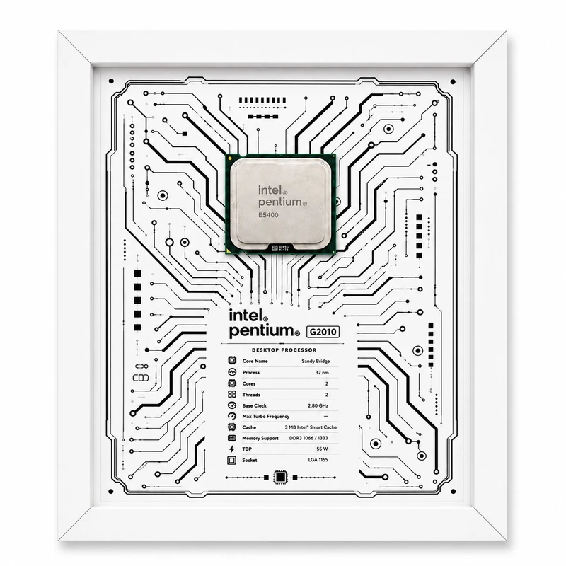 تابلو طرح پردازنده مدل Intel Pentium فریم سفید