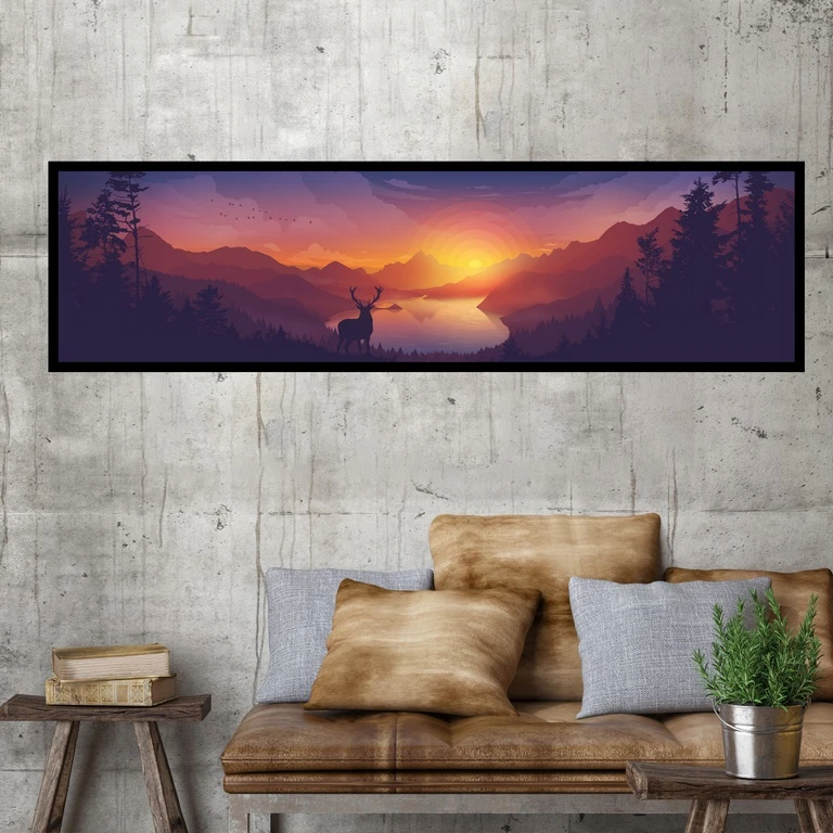 تابلو بکلیت طرح منظره غروب آفتاب مدل B-7362