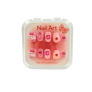 ناخن مصنوعی کودک مدل کرومی و سینامورول مجموعه 14 عددی