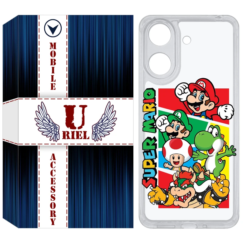 کاور یوریل مدل Clear کد 76 طرح ماریو مناسب برای گوشی موبایل شیائومی Redmi 13C / Poco C65