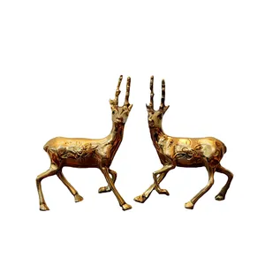 مجسمه برنجی مدل گوزن مجموعه 2 عددی
