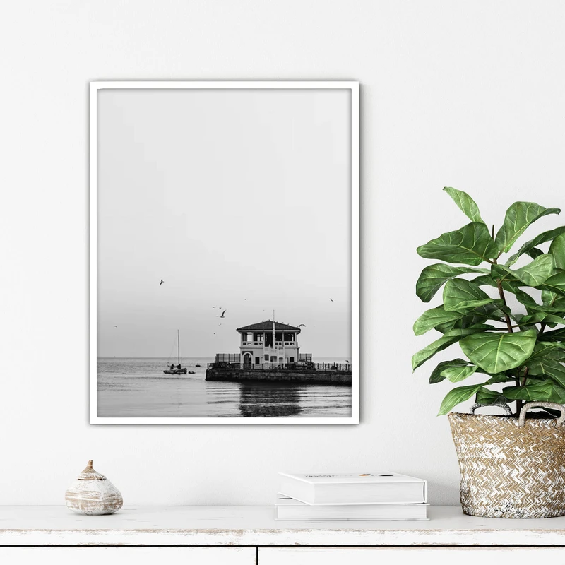 تابلو آتریسا طرح اماکن دیدنی جهان مدرن مدل ATFHBW02 فریم سفید