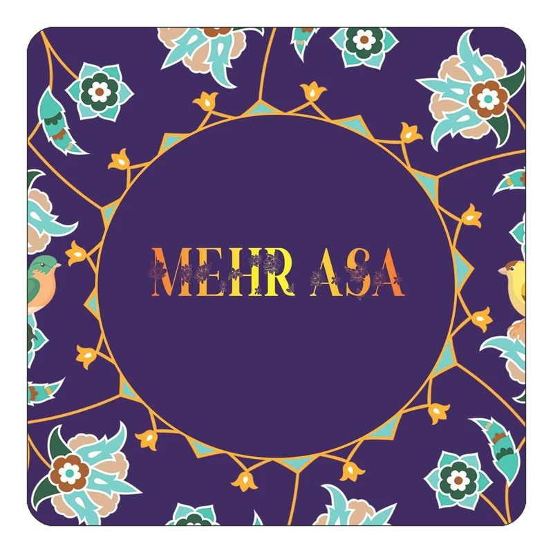 مگنت کاکتی طرح اسم مهر آسا mehr asa مدل گل و بلبل کد mg15292