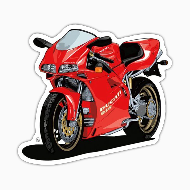 استیکر لپ تاپ و موبایل بووم طرح موتور مدل Ducati 916 کد UV053