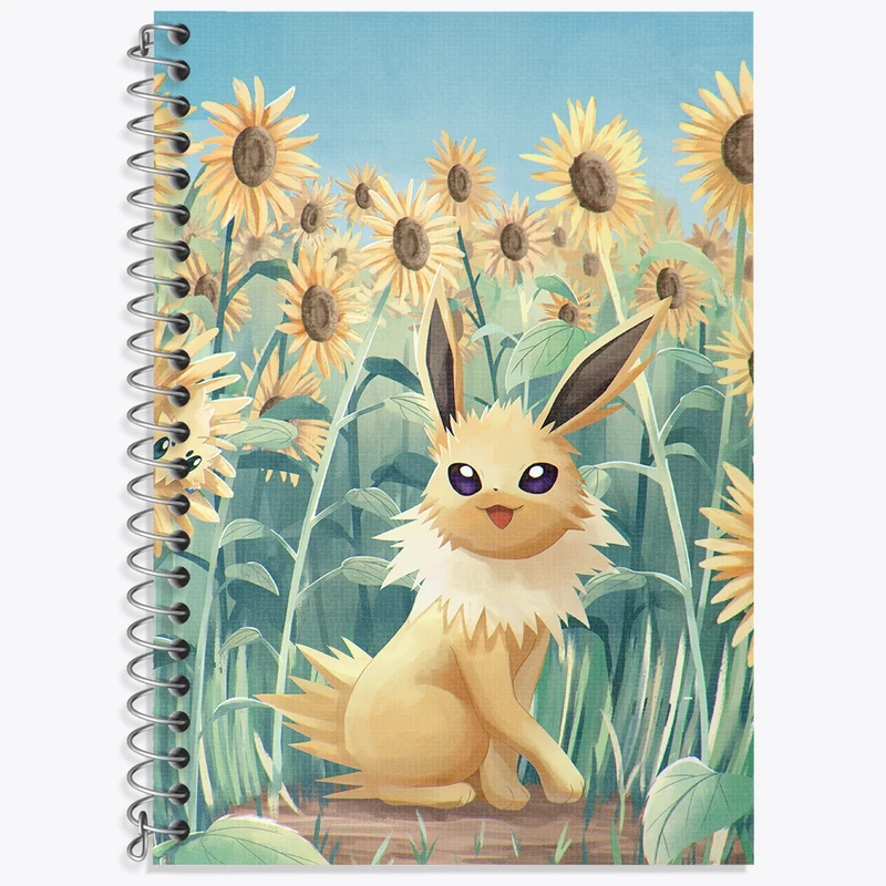 دفتر زبان 50 برگ خندالو مدل دو خط طرح بازی پوکمون (pokemon) کد 32707