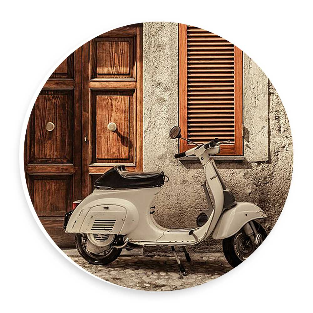   دیوارکوب طرح موتور وسپا و خانه قدیمی مدل wtb798