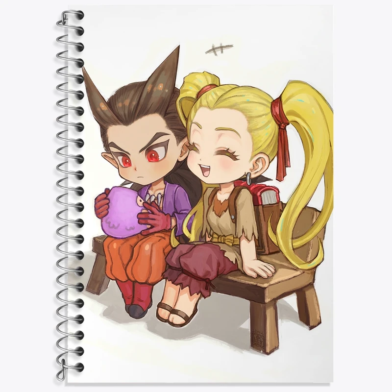 دفتر زبان 50 برگ خندالو مدل سه خط طرح بازی دراگون کوئست (Dragon Quest) کد 35227