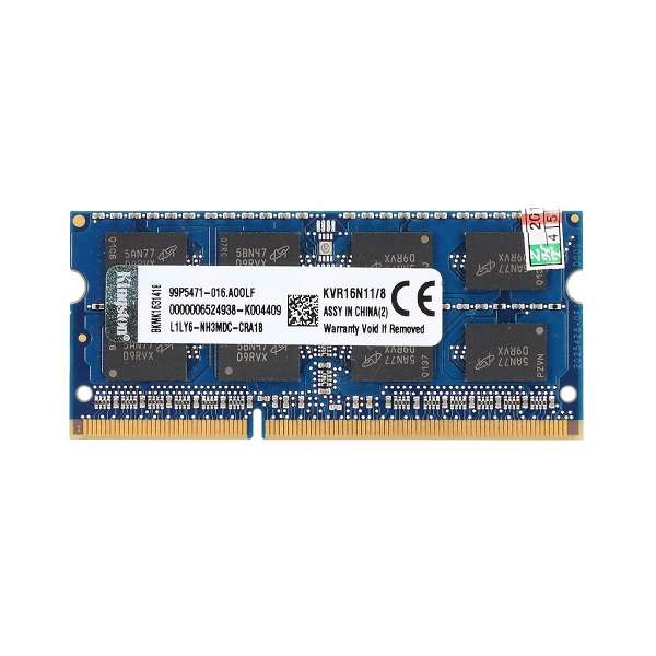رم لپتاپ DDR3 تک کاناله 1600 مگاهرتز CL11 کینگستون مدل KVR16S11 ظرفیت 8 گیگابایت