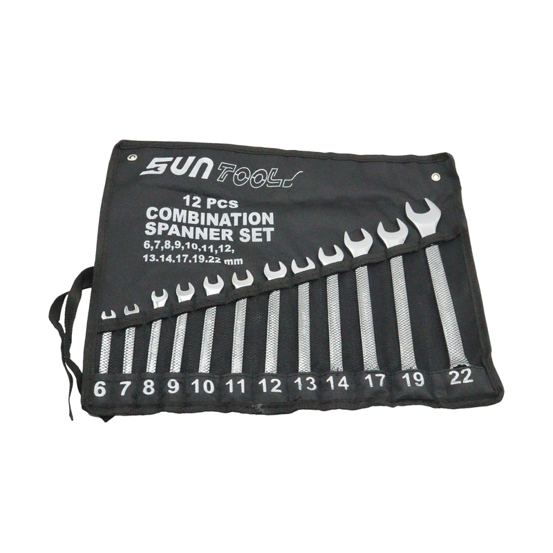 آچار یکسر تخت و یکسر رینگی سان تولز مدل YP-12CS مجموعه 12عددی
