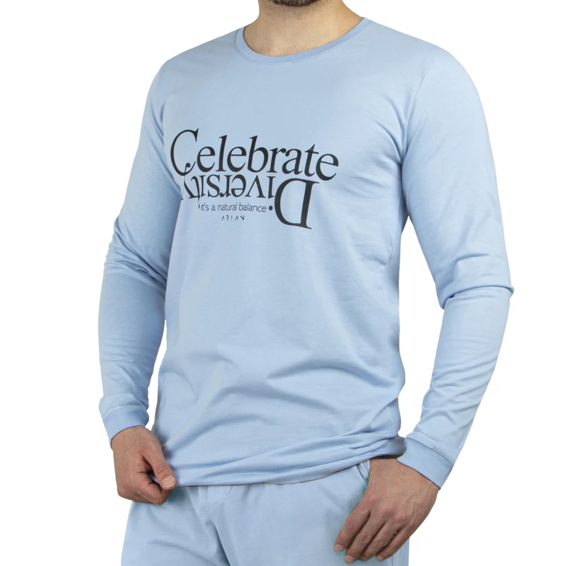 تی‌شرت آستین بلند مردانه آریان نخ باف مدل TZ 17633