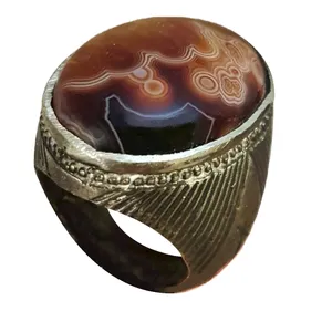 انگشتر نقره مردانه مدل عقیق سلطانی حجرالاسود ویژه ASHV2121