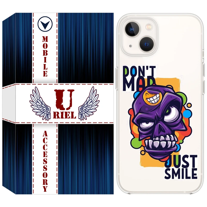 کاور ژله ای یوریل قاب مدل Clear کد 33 طرح Smile مناسب برای گوشی موبایل اپل iPhone 13