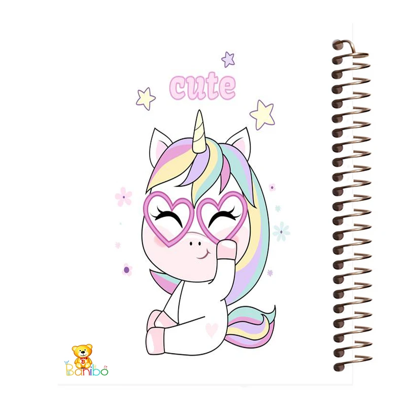 دفتر نقاشی 50 برگ بانیبو مدل  اسب تک شاخ عینکی کد 580