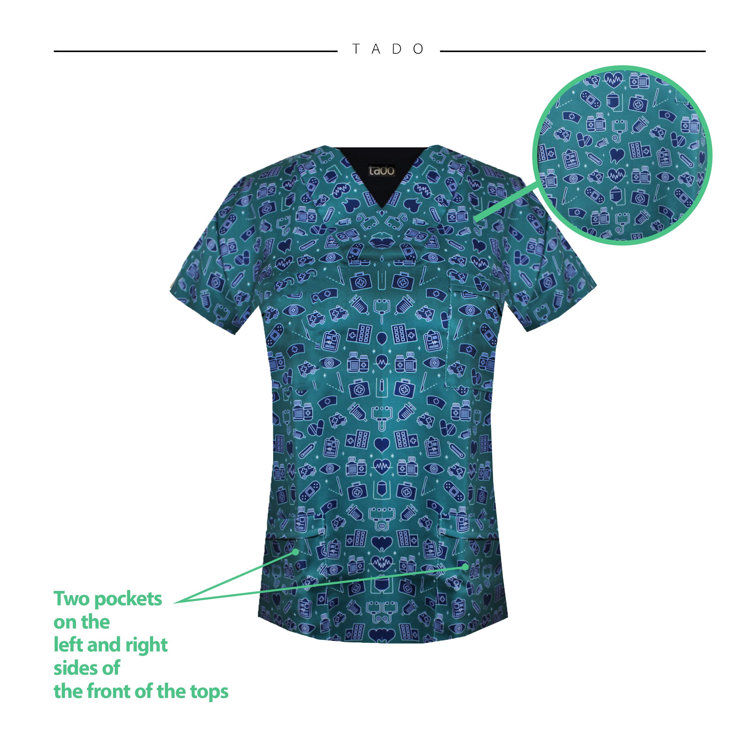 ست کلاه و روپوش پزشکی مردانه تادو مدل RO27