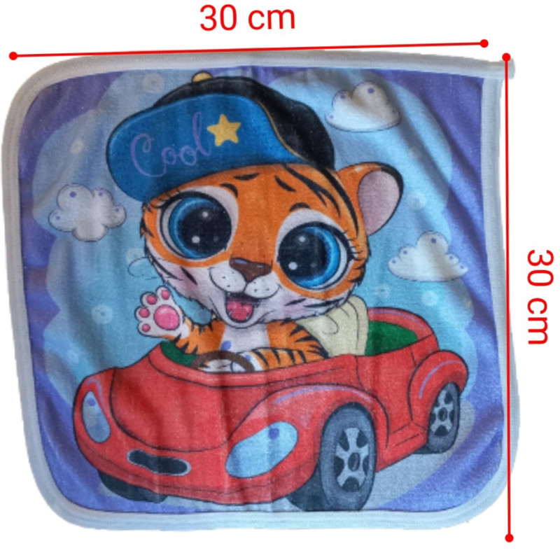 حوله دست و صورت نوزاد طرح ببری کد 06 سایز 30×30 سانتیمتر