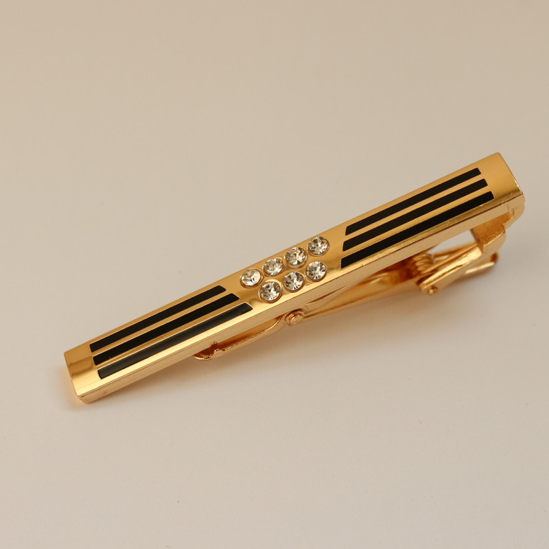 ست دکمه سردست و گیره کراوات مردانه مدل مجلسی نگین دار