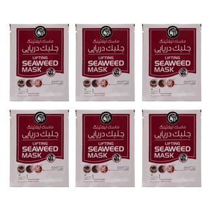 ماسک لیفتینگ صورت جلبک دریایی دکتر عیدی آلگا مدل آلگا مناسب انواع پوست با خاصیت جوانکننده، ضد چروک، مرطوبکننده، مغذی، محکمکننده و محافظتکننده به همراه 6 عدد چوب تهیه خمیر